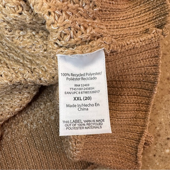 Time and Tru brown Crewneck Sweater size XXL waffle pattern - Picture 6 of 7